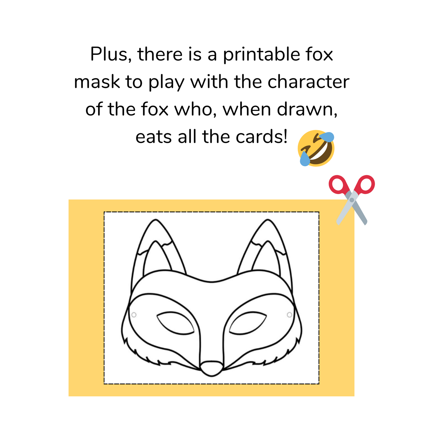 fox mask outline for cutting out