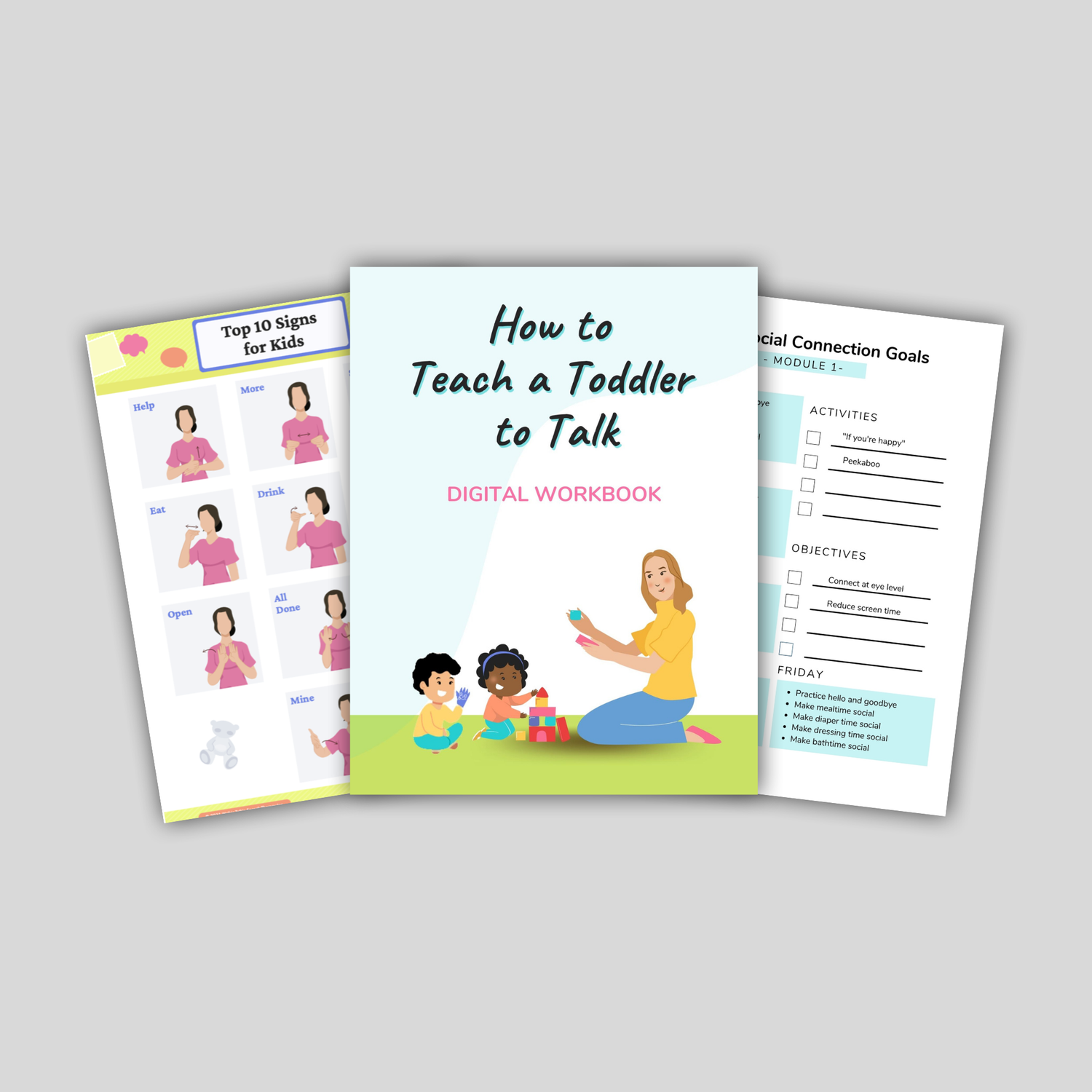 printable workbook three pages