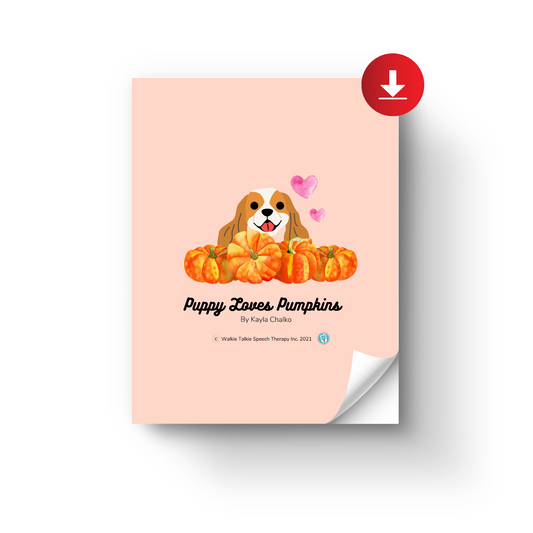 "Puppy Loves Pumpkins" Digital Children's Book for Speech Therapy - Printable