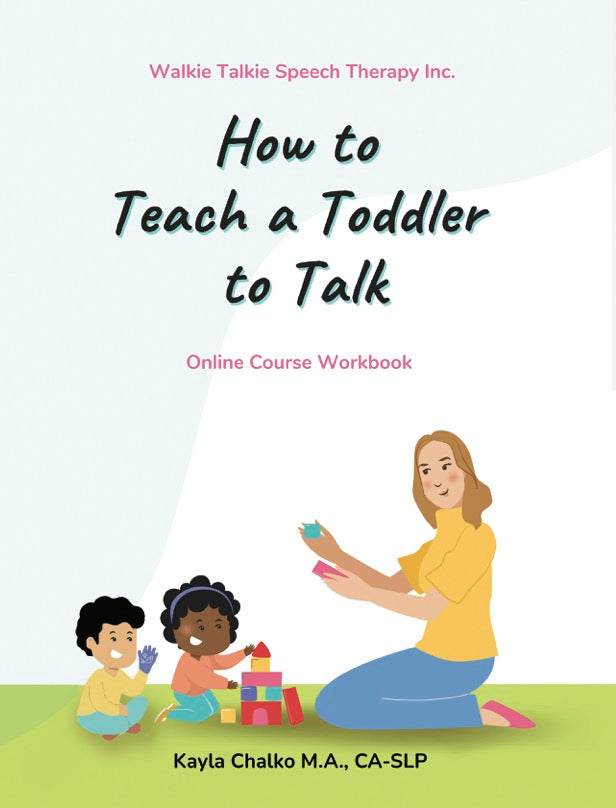how to teach a toddler to talk online course workbook front cover image